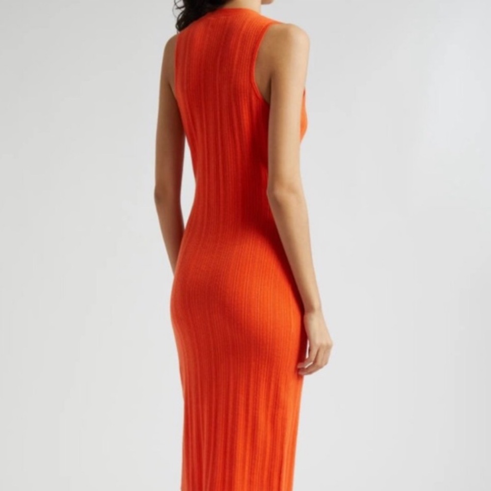 L’AGENCE Orange Knit Midi Dress - Picture 2 of 9